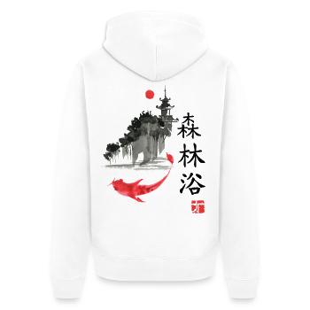 japan Otaku japanisch anime asiatisch - Unisex Premium Bio Zip Hoodie - Weiß - Hinten - Thijin (182cm)