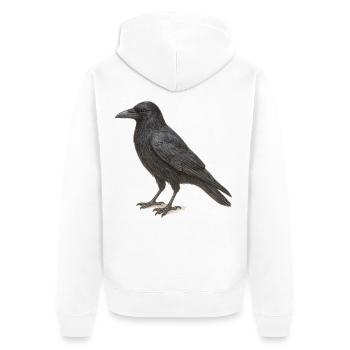 Black Crow - Unisex Premium Bio Zip Hoodie - Weiß - Hinten - Thijin (182cm)