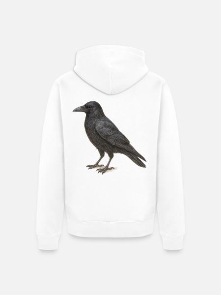 Black Crow - Unisex Premium Bio Zip Hoodie - Weiß