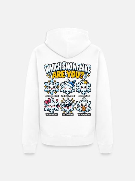 Welche Schneeflocke Bist Du - Unisex Premium Bio Zip Hoodie - Weiß
