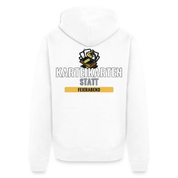 Pflege Examen Geschenk für die Lernpause - Unisex Premium Bio Zip Hoodie - Weiß - Hinten - Thijin (182cm)