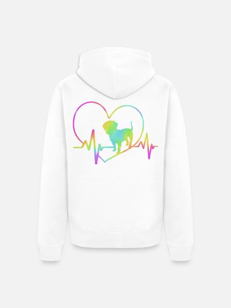 Dachshund Rauhaardackel - Unisex Premium Bio Zip Hoodie - Weiß