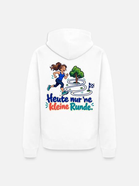 Joggerin auf kleiner Runde - Unisex Premium Bio Zip Hoodie - Weiß
