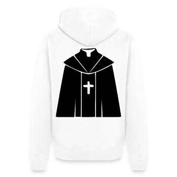 Priester Pfarrer Theologie Geschenk Christentum  - Unisex Premium Bio Zip Hoodie - Weiß - Hinten - Thijin (182cm)