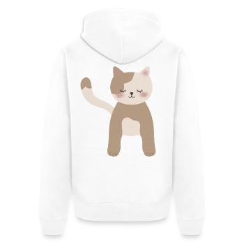 Gemütliche Calico-Traumkatze - Unisex Premium Bio Zip Hoodie - Weiß - Hinten - Thijin (182cm)