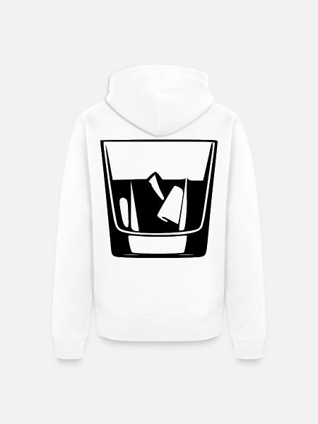 Whiskey Glas Geschenk Barkeeper Kellner  - Unisex Premium Bio Zip Hoodie - Weiß