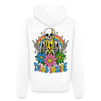 Blühendes Skelett - Unisex Premium Bio Zip Hoodie - Weiß - Hinten - Thijin (182cm)