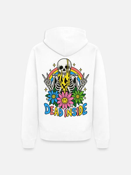 Blühendes Skelett - Unisex Premium Bio Zip Hoodie - Weiß