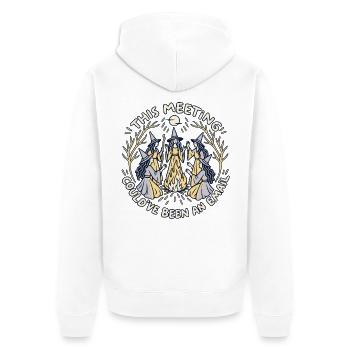 Hexenrunde - Unisex Premium Bio Zip Hoodie - Weiß - Hinten - Thijin (182cm)