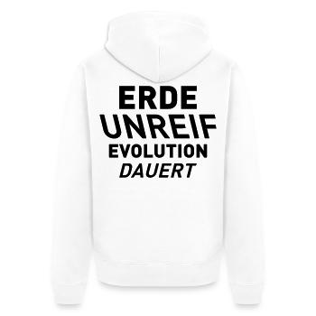 ERDE UNREIF - Unisex Premium Bio Zip Hoodie - Weiß - Hinten - Thijin (182cm)