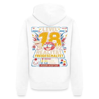 18 Geburtstag Gamer Volljährig Gaming Geschenk - Unisex Premium Bio Zip Hoodie - Weiß - Hinten - Thijin (182cm)