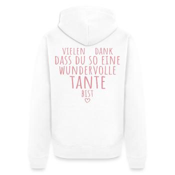 Beste Tante Herz Dankeschön Patentante Geschenk - Unisex Premium Bio Zip Hoodie - Weiß - Hinten - Thijin (182cm)