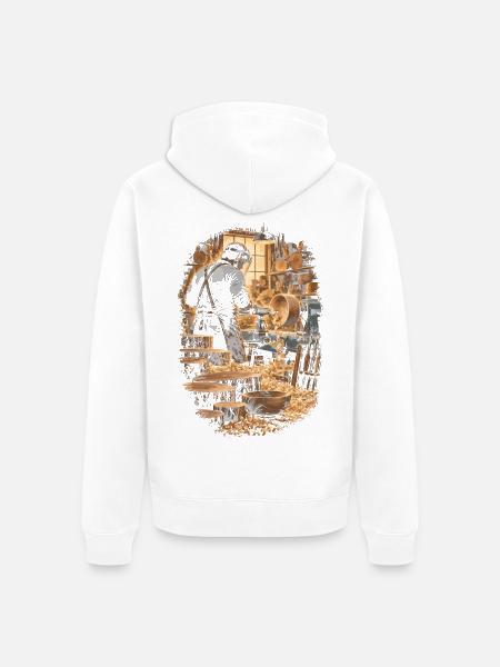 Drechseln Drechsler - Unisex Premium Bio Zip Hoodie - Weiß