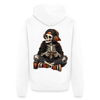Gaming Halloween - Unisex Premium Bio Zip Hoodie - Weiß - Hinten - Thijin (182cm)