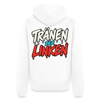 Tränen der Linken Linke Tränen - Unisex Premium Bio Zip Hoodie - Weiß - Hinten - Thijin (182cm)