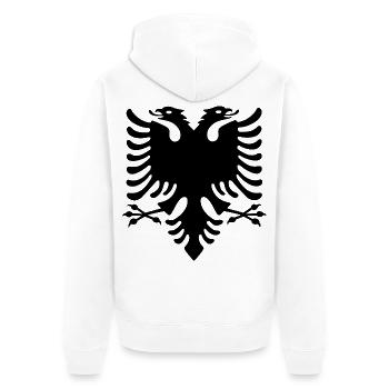 Albanische Flagge - Unisex Premium Bio Zip Hoodie - Weiß - Hinten - Thijin (182cm)