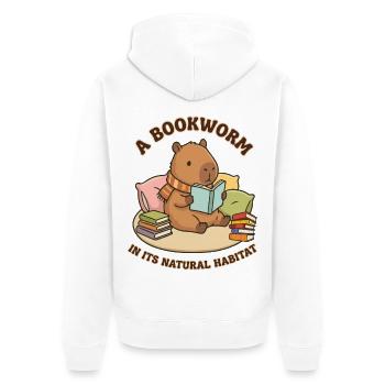 Ein Buchbär in einem natürlichen Lebensraum - Unisex Premium Bio Zip Hoodie - Weiß - Hinten - Thijin (182cm)