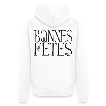 Frohe festliche Monster-Feiertage - Unisex Premium Bio Zip Hoodie - Weiß - Hinten - Thijin (182cm)