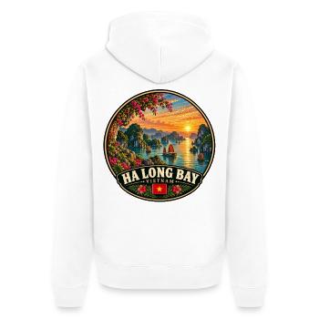Ha Long Bay Vietnam Flagge Küste Sunset Urlaub - Unisex Premium Bio Zip Hoodie - Weiß - Hinten - Thijin (182cm)