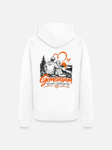 Gemeinsam ist mein Lieblingsweg - Unisex Premium Bio Zip Hoodie - Weiß