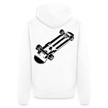 Cartoon Skateboarding - Unisex Premium Bio Zip Hoodie - Weiß - Hinten - Thijin (182cm)