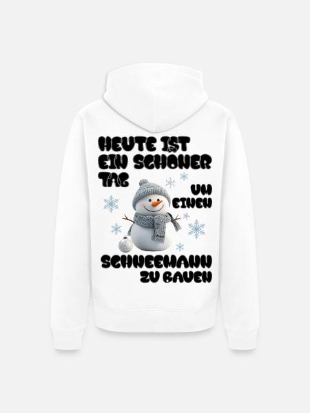 Schneemann Zeit - Snowman Time - Unisex Premium Bio Zip Hoodie - Weiß