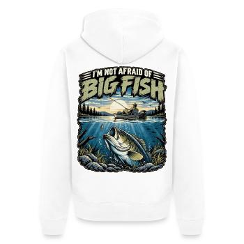 I’m Not Afraid of Big Fish - Unisex Premium Bio Zip Hoodie - Weiß - Hinten - Thijin (182cm)