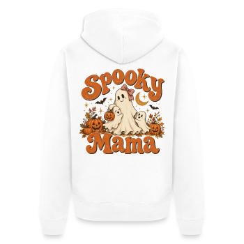 Spooky Mama Halloween-Familie - Unisex Premium Bio Zip Hoodie - Weiß - Hinten - Thijin (182cm)