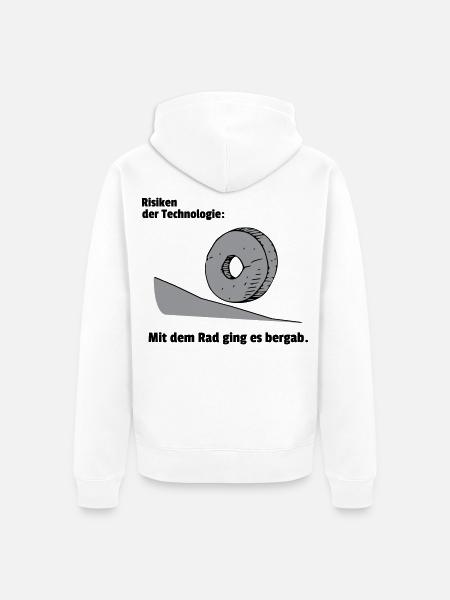 Risiko Technologie - Unisex Premium Bio Zip Hoodie - Weiß