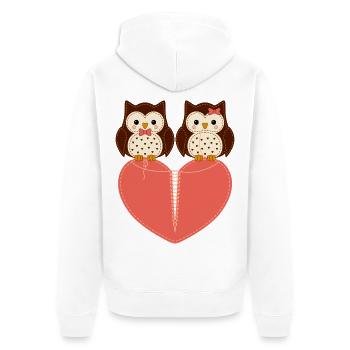 motiv_owl - Unisex Premium Bio Zip Hoodie - Weiß - Hinten - Thijin (182cm)