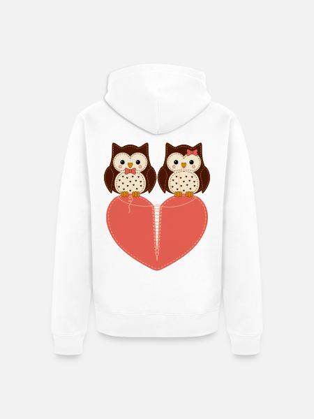 motiv_owl - Unisex Premium Bio Zip Hoodie - Weiß