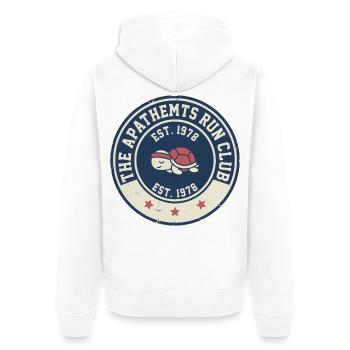 Vintage Turtle Run Club Logo 1978 - Unisex Premium Bio Zip Hoodie - Weiß - Hinten - Thijin (182cm)