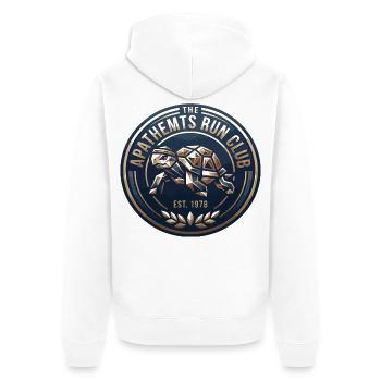 Geometrische Schildkröte Clublogo 1978 - Unisex Premium Bio Zip Hoodie - Weiß - Hinten - Thijin (182cm)