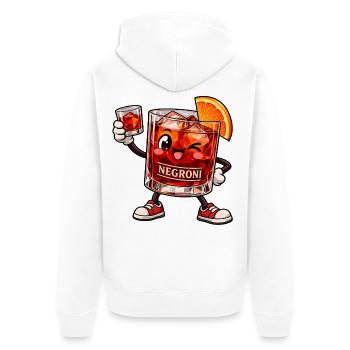 Negroni Kawaii Style – Süßer Cocktailspaß - Unisex Premium Bio Zip Hoodie - Weiß - Hinten - Thijin (182cm)