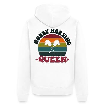 Hobby Horsing Horse Hobbyhorsing Queen - Unisex Premium Bio Zip Hoodie - Weiß - Hinten - Thijin (182cm)
