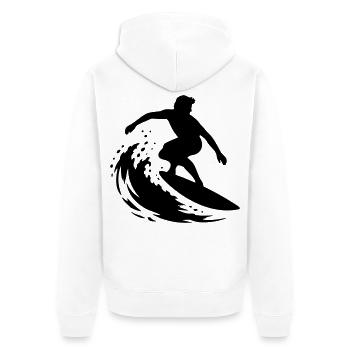 surfer_1 - Unisex Premium Bio Zip Hoodie - Weiß - Hinten - Thijin (182cm)