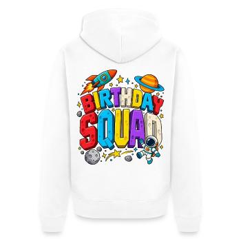 Birthday Squad Space Astronaut Moon Stars - Unisex Premium Bio Zip Hoodie - Weiß - Hinten - Thijin (182cm)