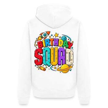 Geburtstagstrupp: Raumschiff Mondsterne - Unisex Premium Bio Zip Hoodie - Weiß - Hinten - Thijin (182cm)