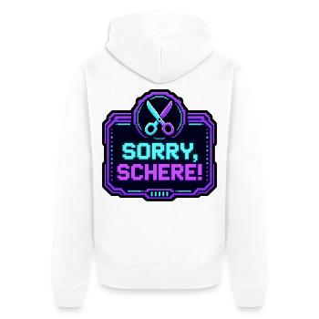 Sorry Schere Retro Arcade Game Over Pixel Shirt - Unisex Premium Bio Zip Hoodie - Weiß - Hinten - Thijin (182cm)