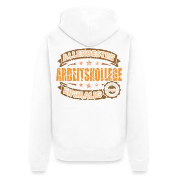 Allerbester Arbeitskollege Einmalig Geschenk - Unisex Premium Bio Zip Hoodie - Weiß - Hinten - Thijin (182cm)