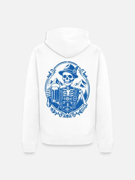 Bayerisches Skelett - Unisex Premium Bio Zip Hoodie - Weiß