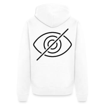 Symbol der Hidden Eye Privacy Line - Unisex Premium Bio Zip Hoodie - Weiß - Hinten - Thijin (182cm)