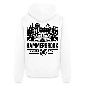 Hammerbrook Hamburg Hafen City Süd - Unisex Premium Bio Zip Hoodie - Weiß - Hinten - Thijin (182cm)