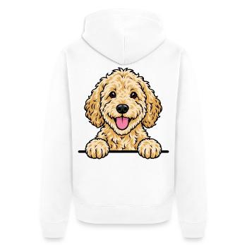 Goldendoodle - Unisex Premium Bio Zip Hoodie - Weiß - Hinten - Thijin (182cm)