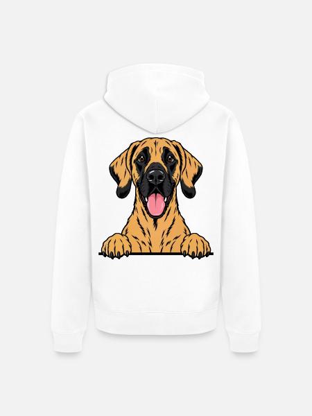 Deutsche Dogge - Unisex Premium Bio Zip Hoodie - Weiß