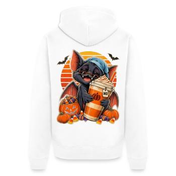Halloween Fledermaus-Arzt mit Kaffee für müde - Unisex Premium Bio Zip Hoodie - Weiß - Hinten - Thijin (182cm)