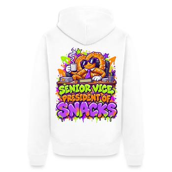 Senior Vice President Snacks - Unisex Premium Bio Zip Hoodie - Weiß - Hinten - Thijin (182cm)