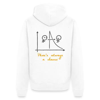 There's Always a Chance (für helle Hintergründe) - Unisex Premium Bio Zip Hoodie - Weiß - Hinten - Thijin (182cm)