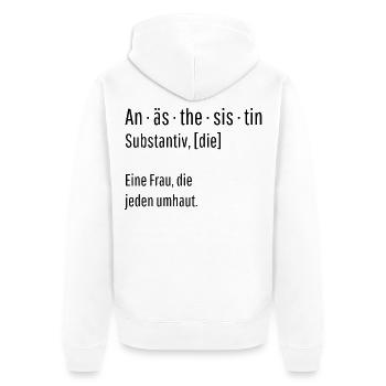 Anästhesistin Substantiv Definition Geschenk - Unisex Premium Bio Zip Hoodie - Weiß - Hinten - Thijin (182cm)