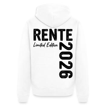 Rente 2026 Limited Edition Ruhestand - Unisex Premium Bio Zip Hoodie - Weiß - Hinten - Thijin (182cm)